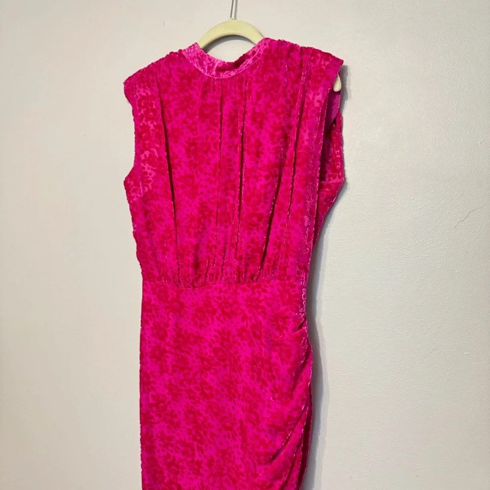 VERONICA BEARD Kendall Velvet Burnout Asymmetrical Dress - Picture 4 of 13